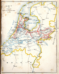 858585 Kaart van het Nederlandse spoorwegnet, met in rood aangegeven de lijnen die eigendom of in exploitatie zijn van ...